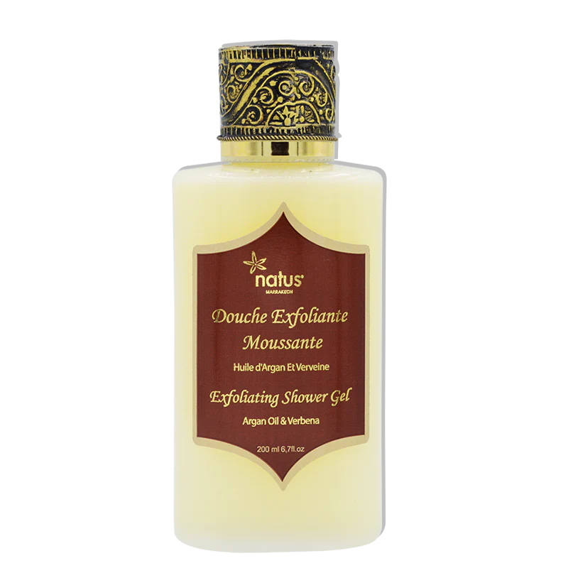 Exfoliating Shower Gel with Argan Oil and Moroccan Black Soap, Verbena 200ml
